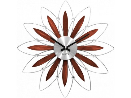 28400 drevene stribrne hodiny lavvu crystal flower