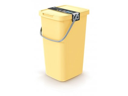 Odpadkový koš SYSTEMA Q COLLECT světle žlutý, objem 25 l