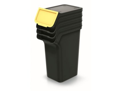 Odpadkový koš STACKBOX Q SET recyklovaně černý, objem 4 x 25l
