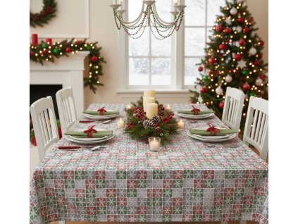 Ubrus bavlněný, Vánoční vločka (Ubrusy 120 x 140cm)