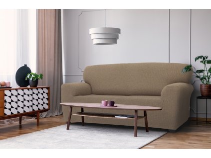 Potah na sedačku multielastický, Denia, oříšková (Druh sedačky dvojkřeslo 140 x 180 cm)