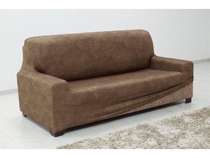 Potah na sedačku elastický, Estivella odolný proti skvrnám, světle hnědý (Druh sedačky křeslo 70 - 110 cm)