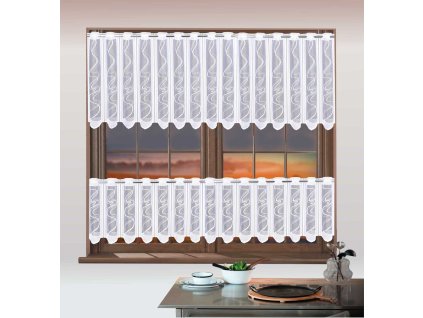 Záclona žakárová, Amanda drapérka metráž, bílá (METRÁŽ 80 cm)