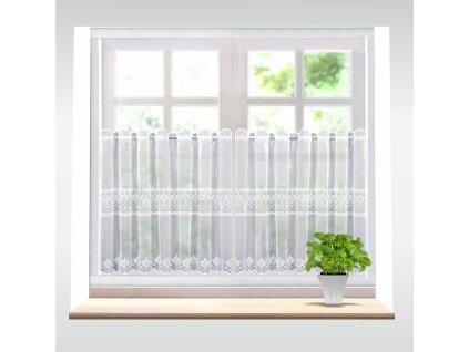 Záclona dreher , Delan vitrážka metráž, bílá (METRÁŽ 40 cm)