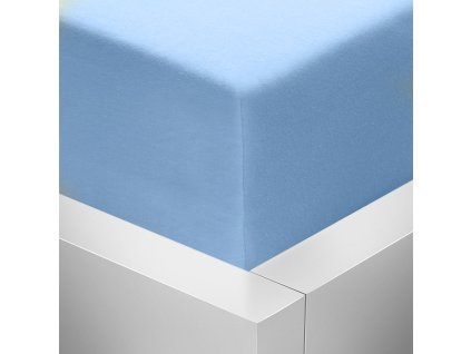 Jersey napínací prostěradlo s lycrou Stanex - světle modré 140 x 200
