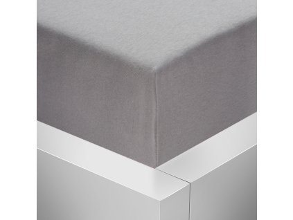 Jersey napínací prostěradlo s lycrou Stanex - tmavě šedé 140 x 200
