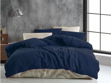 Povlak na polštář mušelínový Stanex tmavě modrý (LS384), 90 x 70 cm, Zip