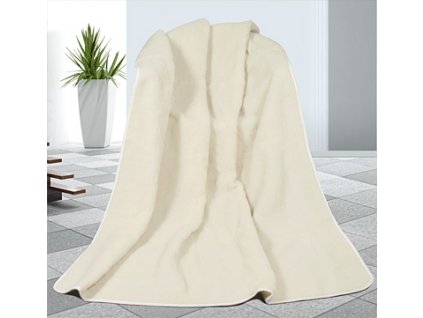 Vlněná deka z evropského merina 155x200 bílá 450g/m2
