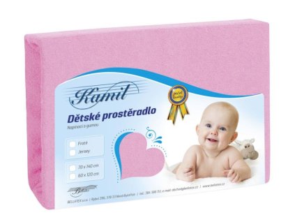 59711 detske frote prosteradlo ruzova 60x120 cm