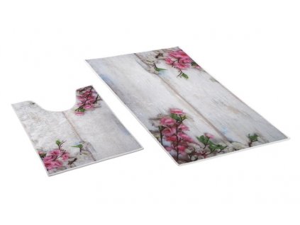 65390 bellatex 3d tisk sada ruzovy kvet 60x100 50x60 cm