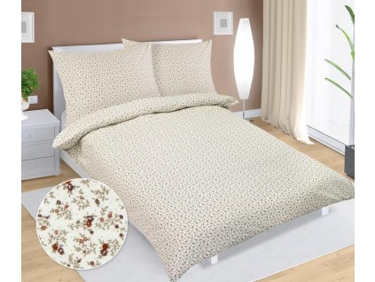 65573 povleceni flanelove 1 ks 140x220 cm 1 ks 70x90 cm kvitecek