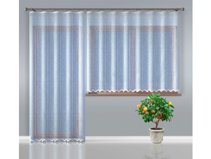 Záclona žakárová, Loreta metráž, bílá (METRÁŽ 160 cm)