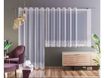 Záclona žakárová, Nela metráž, bílá (METRÁŽ 150 cm)
