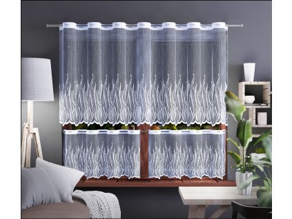 Záclona žakárová, Nela drapérka metráž, bílá (METRÁŽ 60 cm)