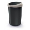 Odpadkový koš COMPACTA R FLAP recyklovaný černý s světle hnědým víkem, objem 40l