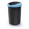 Odpadkový koš COMPACTA R FLAP recyklovaný černý s světle modrým víkem, objem 40l