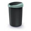 Odpadkový koš COMPACTA R FLAP recyklovaný černý s světle zeleným víkem, objem 40l