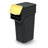 Odpadkový koš STACKBOX Q SET recyklovaně černý, objem 3 x 25l