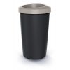Odpadkový koš COMPACTA R DROP recyklovaný černý s světle hnědým víkem, objem 35l
