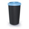 Odpadkový koš COMPACTA R DROP recyklovaný černý s světle modrým víkem, objem 35l