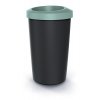 Odpadkový koš COMPACTA R DROP recyklovaný černý s světle zeleným víkem, objem 35l
