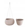 Květináč s vkladem a ocel. lankem SPLOFY BOWL WS mocca 23,9 cm