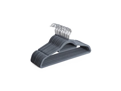 Kleiderbuegel Samt 20 Stueck Hellgrau CRF20VX 1