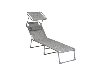 Gartenliege mit Blende Graumeliert GCB19T 1