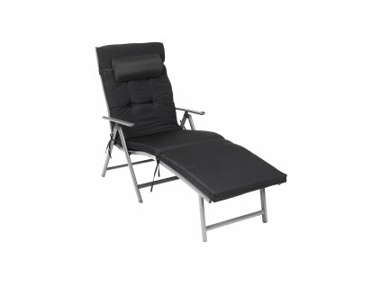 Sonnenliege mit Auflage Schwarz GCB24BK 1