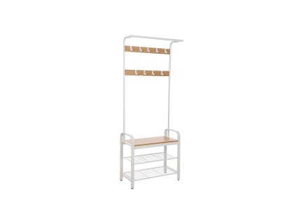 Garderobe %26 Schuhregal Weiss Natur HSR40W 1