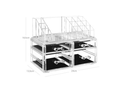 Kosmetikbox 4 Schubladen transparent JKA005TP 1