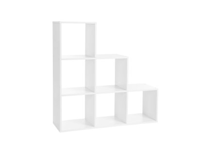 Treppenregal 6 offene Faecher Weiss LBC63WT 1