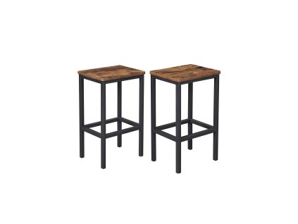Set of 2 Industrial Bar Stools LBC65X 1