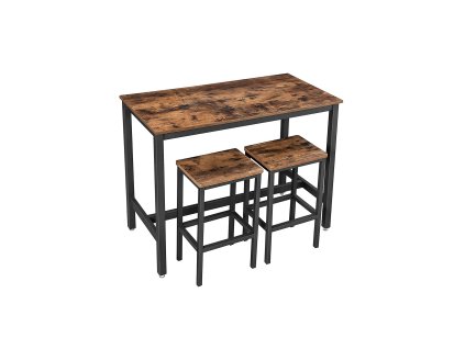 Industrial Look Stehtisch mit 2 Barhockern LBT15X 1