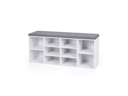 Gepolsterte Schuhbank Weiss Grau LHS10WT 1