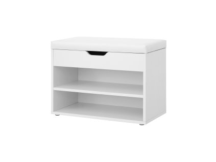 Gepolsterte Schuhbank 2 Faecher Weiss LHS20WT 1