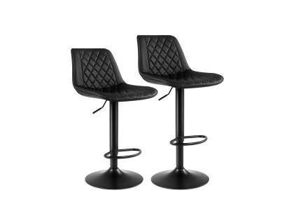 Barové stoličky, 46.3×41×(88.6-110.5)cm, černé  Barová židle