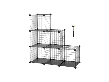 Steckregal 6 Gitterwuerfel Schwarz LPI111H 1