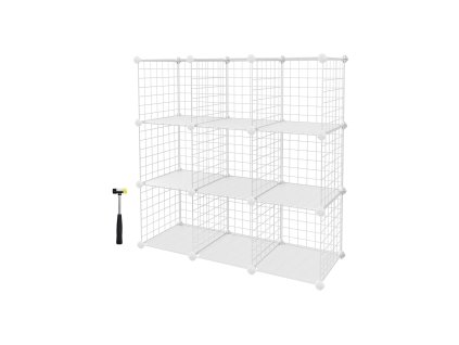 Steckregal 9 Gitterwuerfel Weiss LPI115W 1