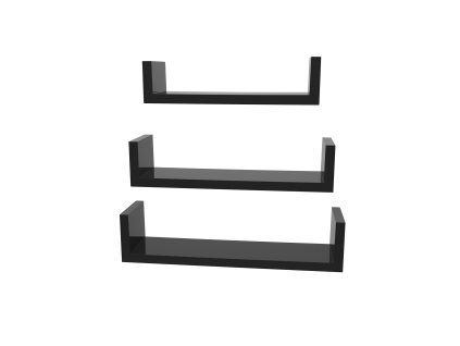 Schweberegale 3er Set Schwarz LWS40BK 1