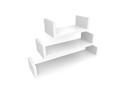 U foermige Wandregale 3er Set Weiss LWS66W 1