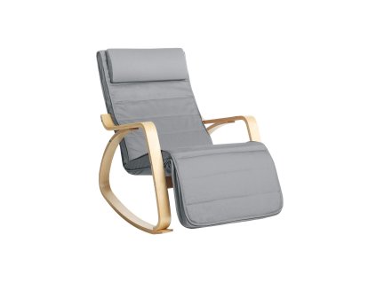 Houpací křeslo s 5 polohami, 121.5x67x84cm, šedé  Židle z ohýbaného dřeva