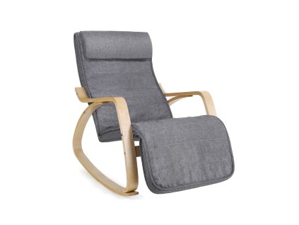 Schaukelstuhl mit Fussstuetze Grau LYY11G 1