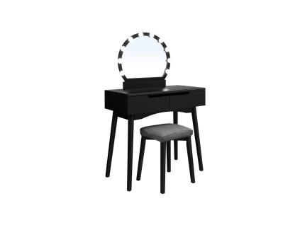 Frisiertisch mit Gluehbirnen Schwarz RDT11BL 1