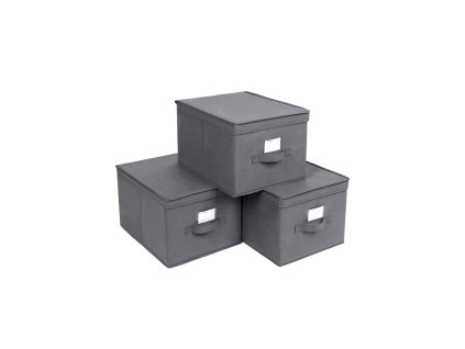 Grey Fabric Storage Boxes RFB03G 1