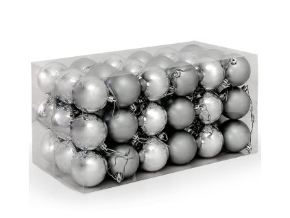 Vánoční ozdoby sada 54 kusů | stříbrné