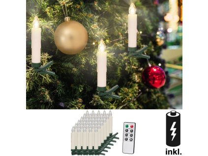 Vánoční svíčky na stromeček | teplá bílá 30 LED