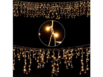 Vánoční LED řetěz déšť 10 m | teplá bílá 400 LED