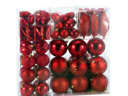 Vánoční ozdoby sada 103 kusů | červené