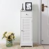 Schmaler Badschrank mit Lamellentuer BBC43WT 4